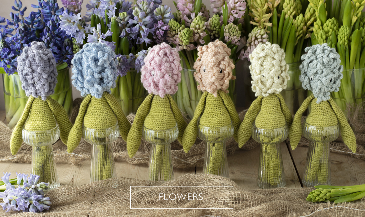 flowers hyacinth toft crochet vase display boquet spring garden kits